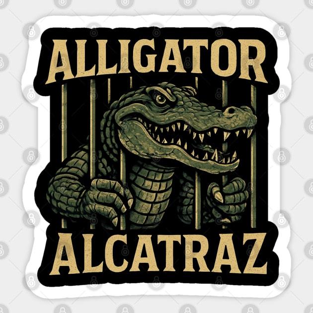 Alligator-Alcatraz Sticker by Creatifly Graphic Tees